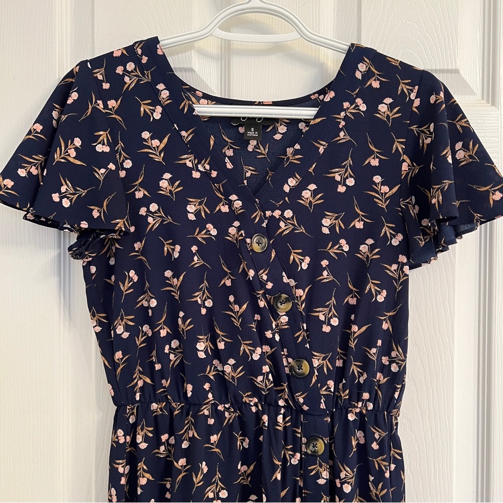 Floral Printed High Low Dress